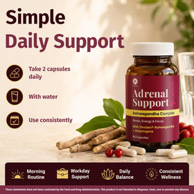 1 Body Adrenal Support Complex on a wooden table