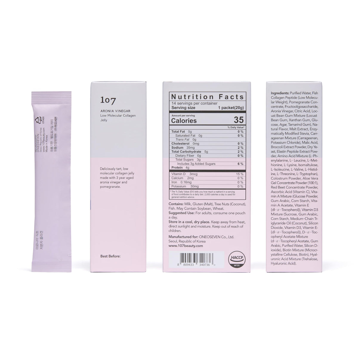107 Aronia Vinegar Collagen Jelly Stick with pomegranate and aronia berries