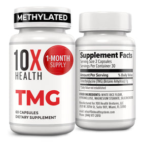10X Health System TMG Supplements 60 Capsules front view