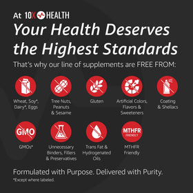 10X Health System TMG Supplements 60 Capsules with measuring spoon