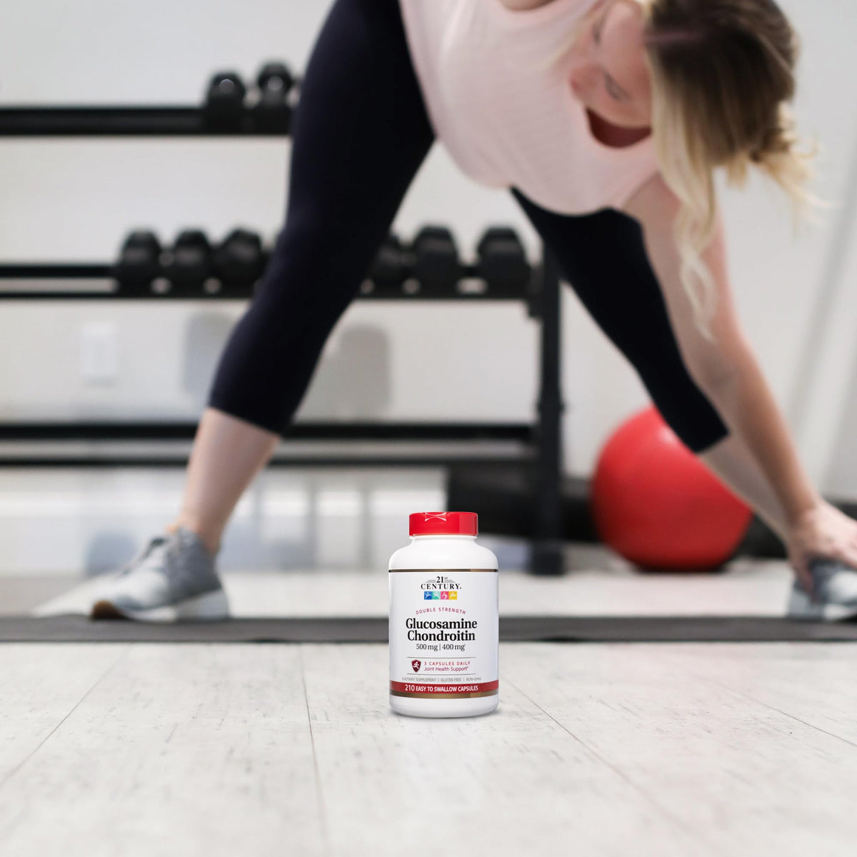 21st Century Double Strength Glucosamine Chondroitin 500/400mg side view