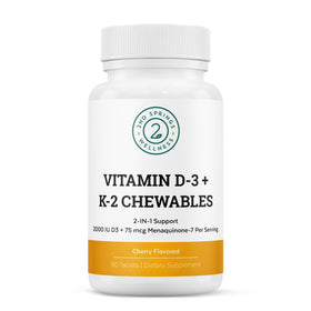 2nd Springs Vitamin D3 + K2 Chewables cherry flavour front view