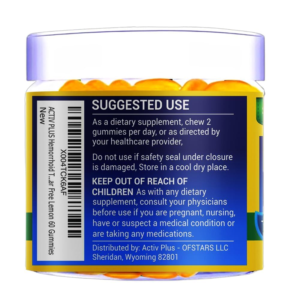 ACTIV PLUS Hemorrhoid Support Gummies nutritional information