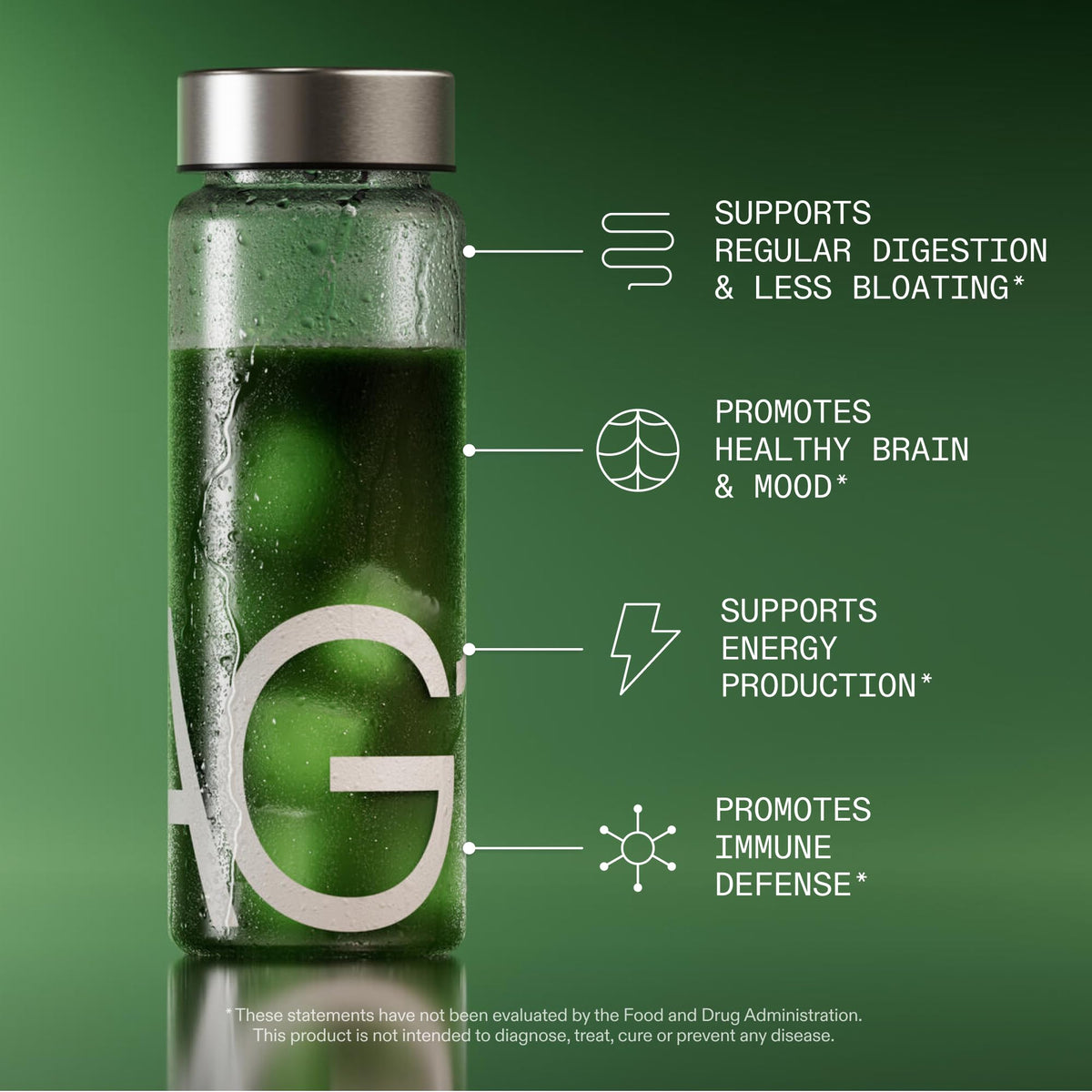 AG1 Next Gen Greens Powder travel pack side view
