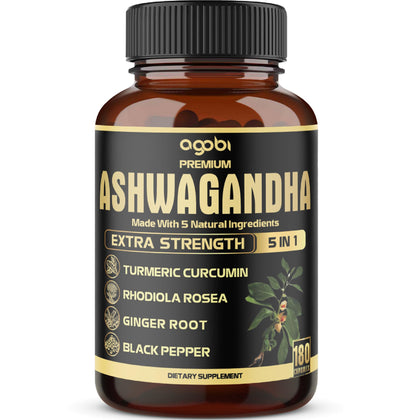 agobi 5in1 Premium Ashwagandha Capsules bottle front view