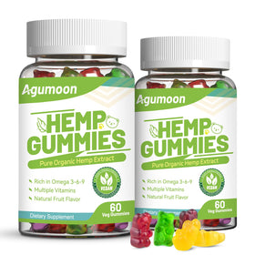Agumoon Hemp Gummies front view, two packs of 420g