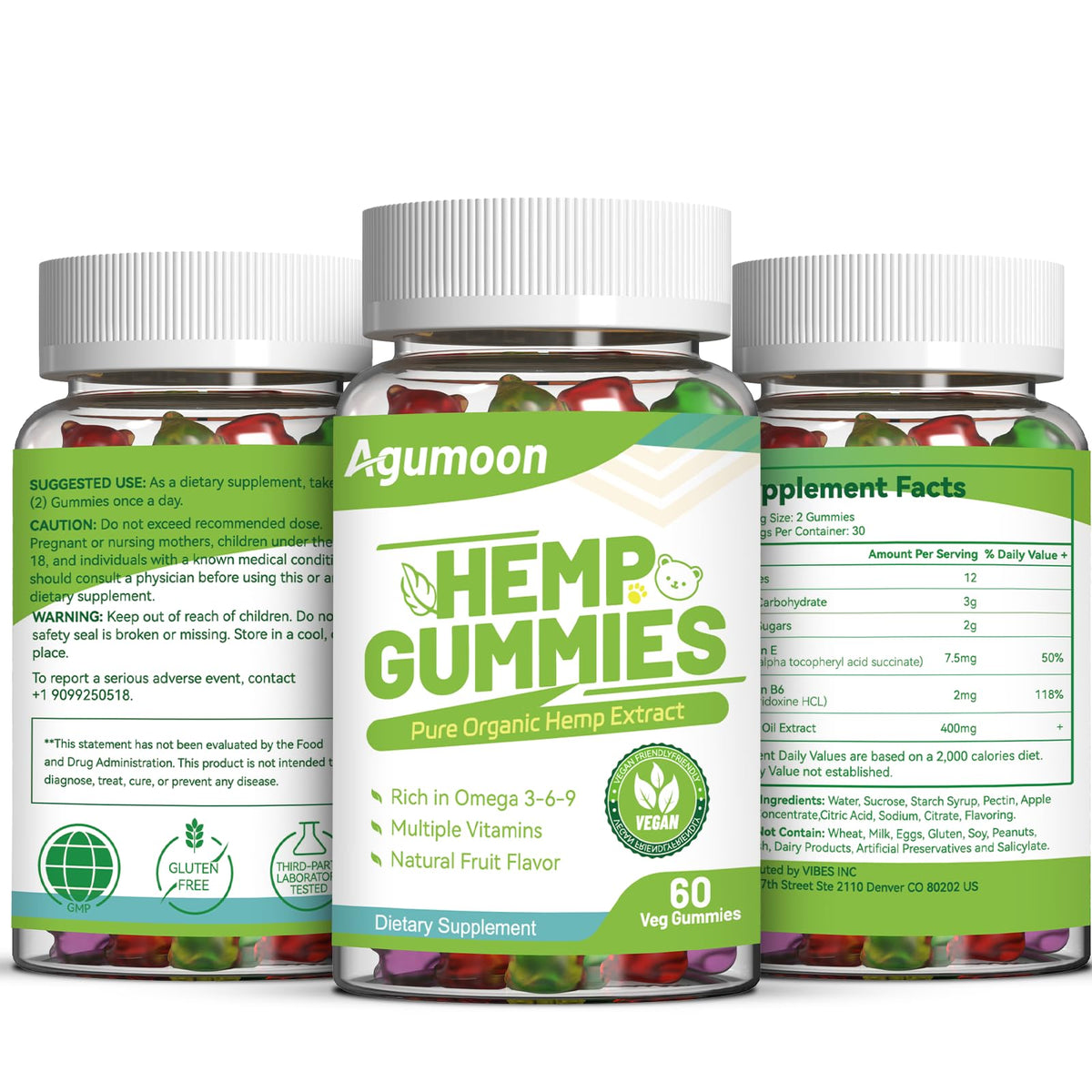 Agumoon Hemp Gummies in natural fruit flavours