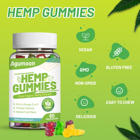 Agumoon Hemp Gummies with ingredients list visible