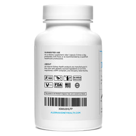 Alerna Kidney Health Tart Cherry Extract 1200 mg supplement label close-up
