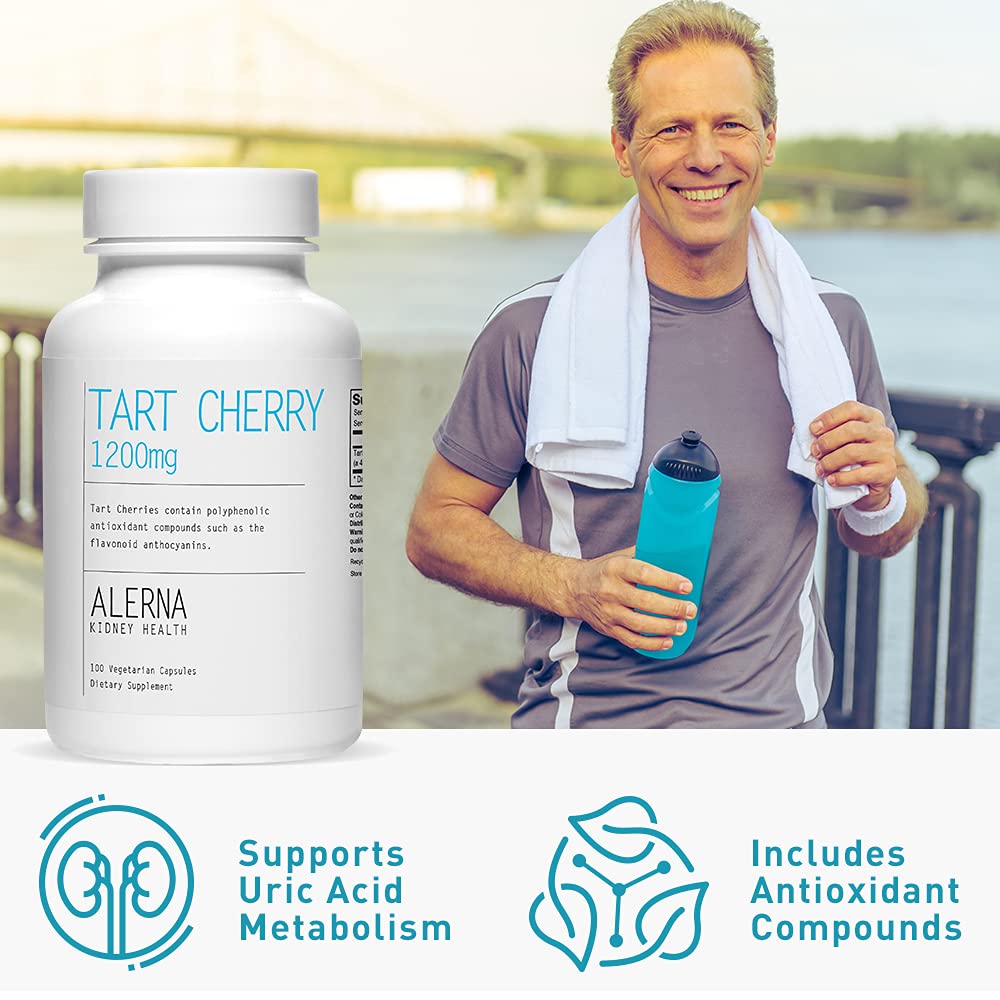 Alerna Kidney Health Tart Cherry Extract 1200 mg supplement with measuring spoon