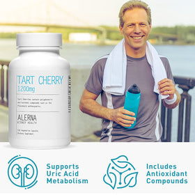 Alerna Kidney Health Tart Cherry Extract 1200 mg supplement with measuring spoon
