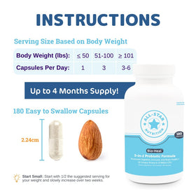 All-Star Nutrition Bio-Heal Probiotic Capsules with a measuring spoon