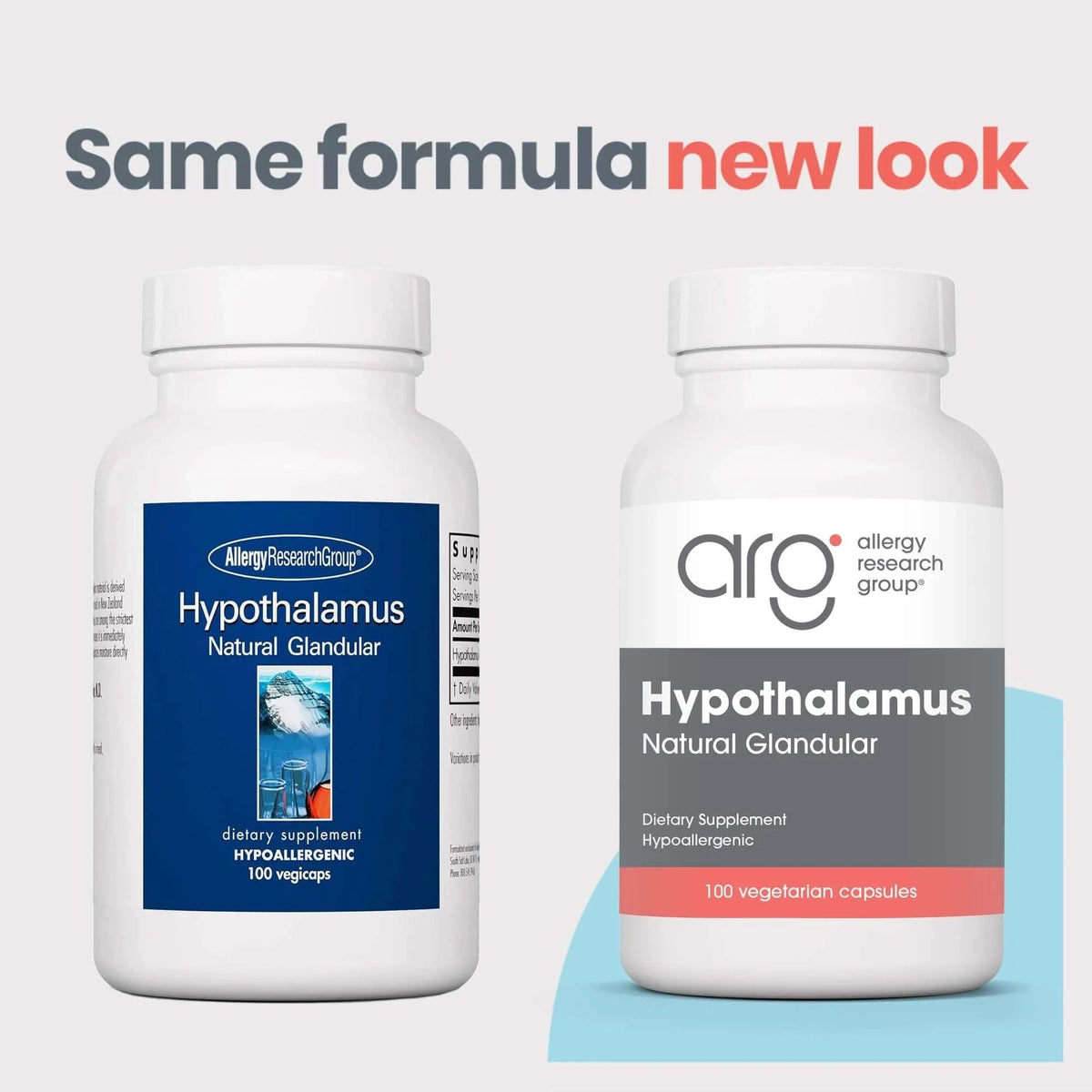 Allergy Research Group Hypothalamus Glandular 500 mg Vegicaps back view