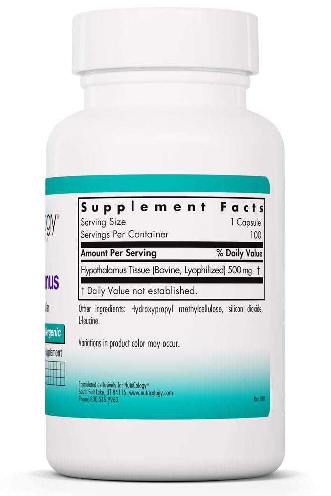 Allergy Research Group Hypothalamus Glandular 500 mg Vegicaps side view