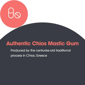 Allergy Research Group Mastica Chios Mastic Gum Resin 60 Capsules on a wooden surface