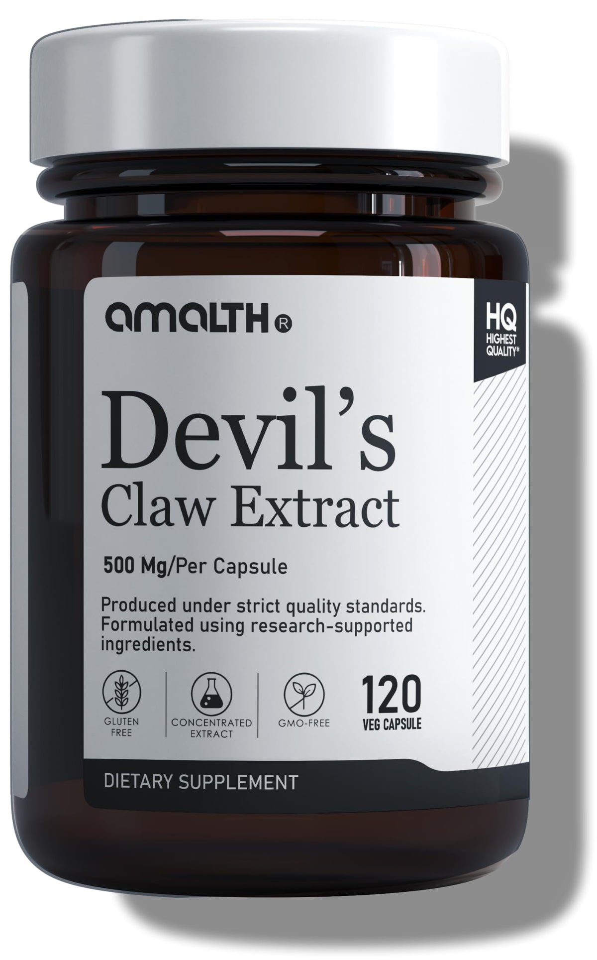 AMALTH Devils Claw Extract Capsules 500 mg front view with packaging