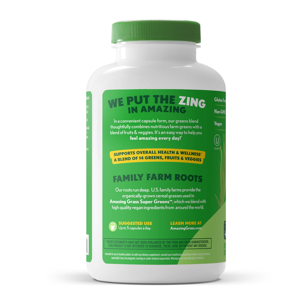 Amazing Grass Super Greens Capsules with fresh greens