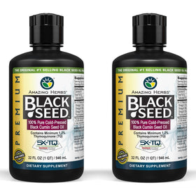 Amazing Herbs Premium Black Seed Oil 32 Fl Oz Bottle front view