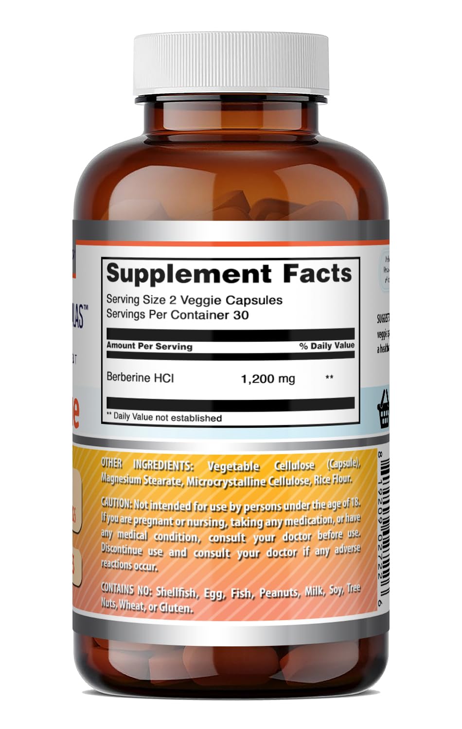 Amazing Nutrition Berberine Supplement 1200 Mg capsules with measuring spoon
