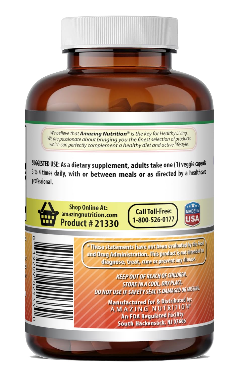 Amazing Nutrition Bromelain Supplement showing veggie capsule details