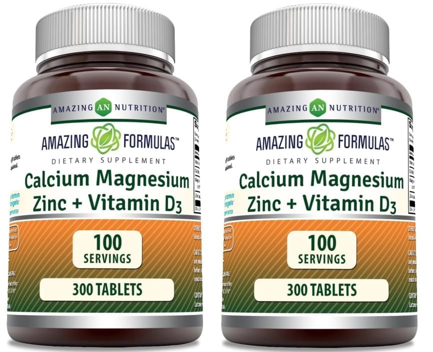 Amazing Nutrition Calcium Magnesium Zinc 300 Tablets front view