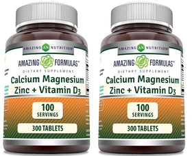 Amazing Nutrition Calcium Magnesium Zinc 300 Tablets front view