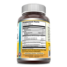 Amazing Nutrition Omega Norwegian Cod Liver Oil 1250 Mg Softgels side view
