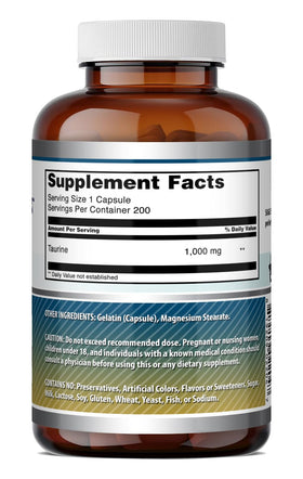 Amazing Nutrition Taurine 1000 Mg Capsules close-up of capsules