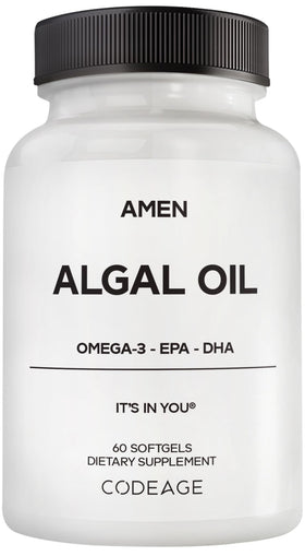 Amen Algal Oil Vegan Omega-3 Supplement 1000 mg DHA & EPA front view