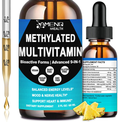 AMENQ hHEALTH Methylated Multivitamin Liquid Drops front view