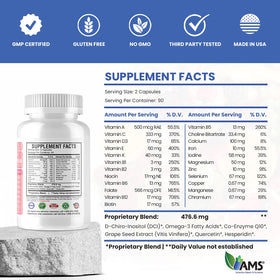 America Medic & Science Preconception Plus capsules on a wooden table