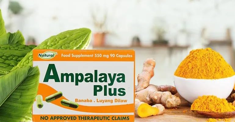 Ampalaya Plus 550mg 90 Capsules packaging