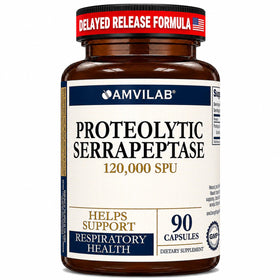 AMVILAB Nattokinase Serrapeptase Supplement bottle front view