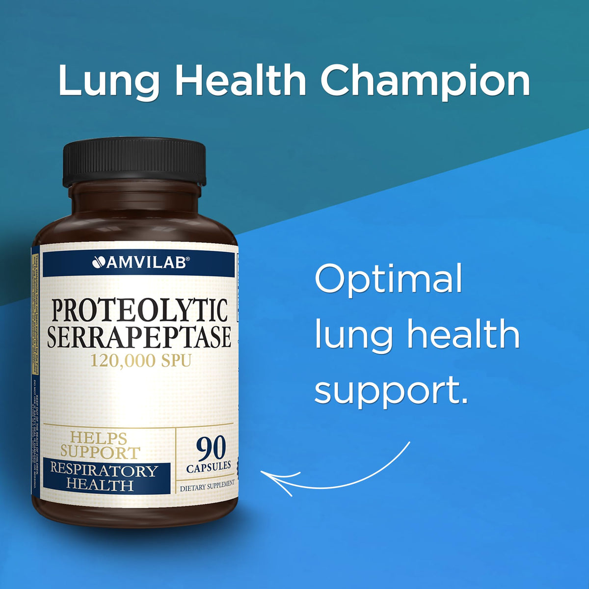 AMVILAB Nattokinase Serrapeptase Supplement side view