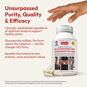 ANDREW LESSMAN Glucosamine 1500 Chondroitin 1200 capsules back view