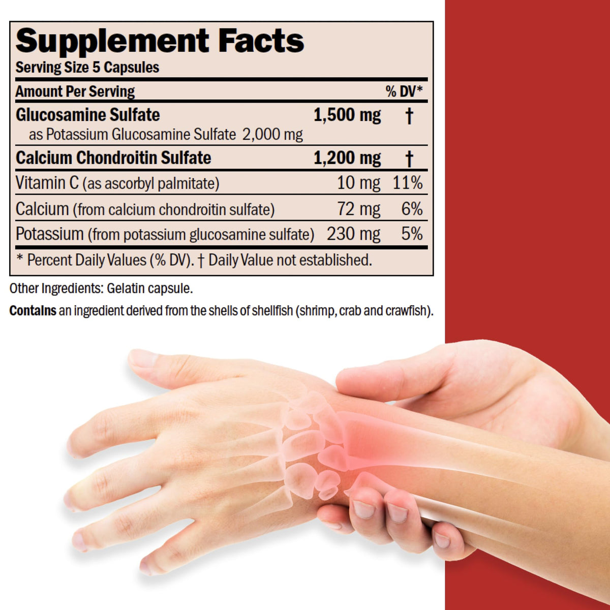ANDREW LESSMAN Glucosamine 1500 Chondroitin 1200 capsules side view