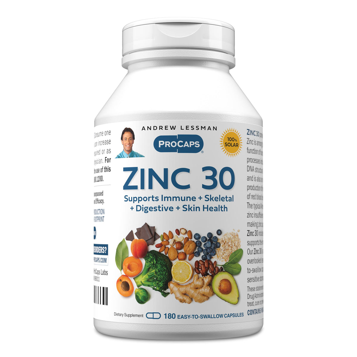 ANDREW LESSMAN ProCaps Zinc 30mg 180 Capsules front view