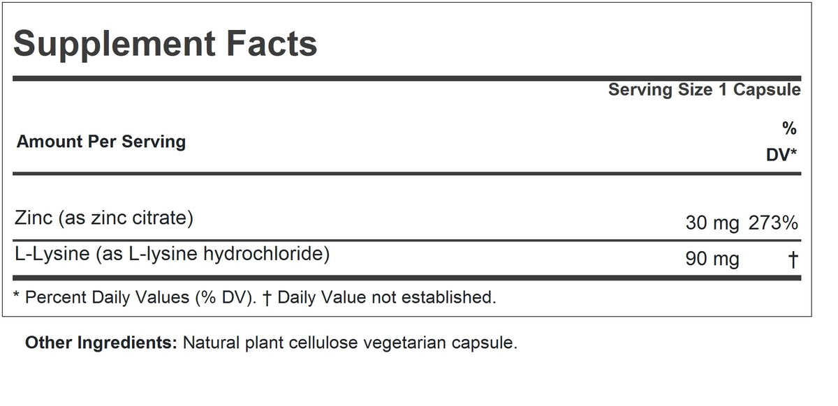 ANDREW LESSMAN ProCaps Zinc 30mg capsules side view