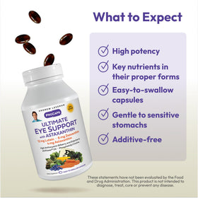ANDREW LESSMAN Ultimate Eye Support softgels on a wooden table