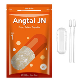 Angtai JN Empty Gelatin Capsules Size 1 500 Count front view