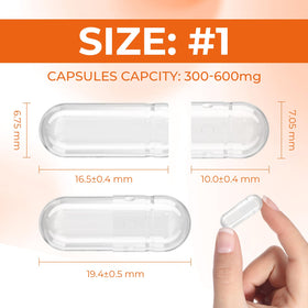 Angtai JN Empty Gelatin Capsules Size 1 500 Count with filling kit