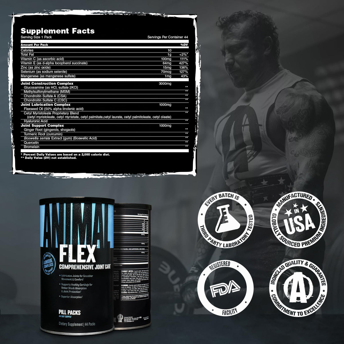 Animal Flex Joint Supplement packaging with brand logo