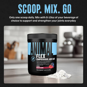 Animal Flex Powder mixed in a glass of water
