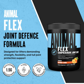 Animal Flex Powder scoop showing orange powder