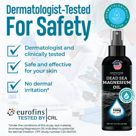 Aromasong Magnesium Spray 8 Oz with a measuring cup