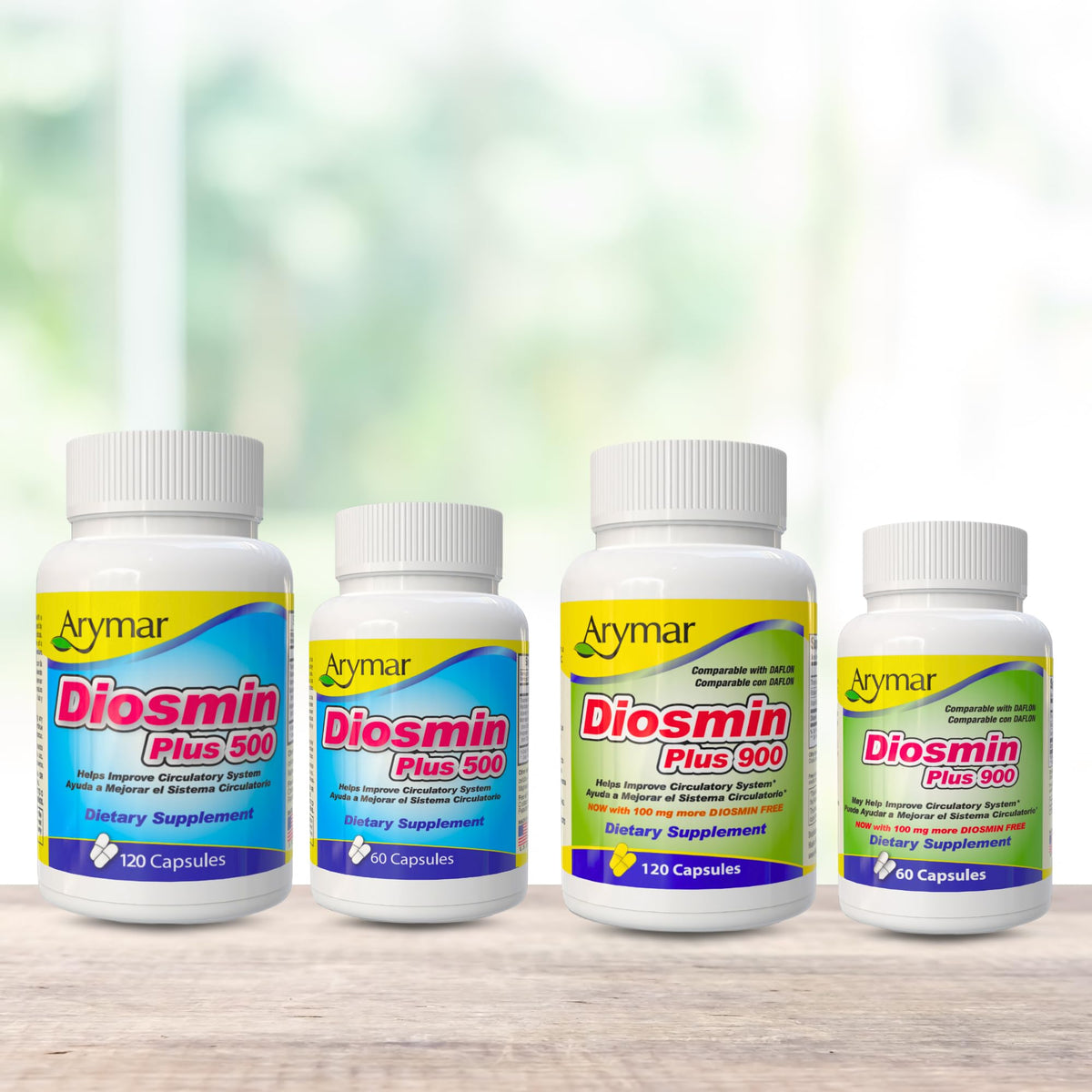 Arymar Diosmin Plus 500 capsules in a daily pill organizer