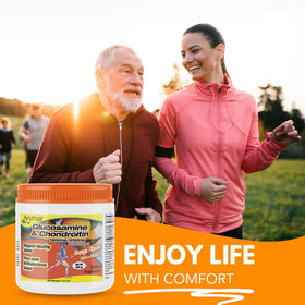 Arymar Glucosamine Chondroitin Powder 300g package on a kitchen counter