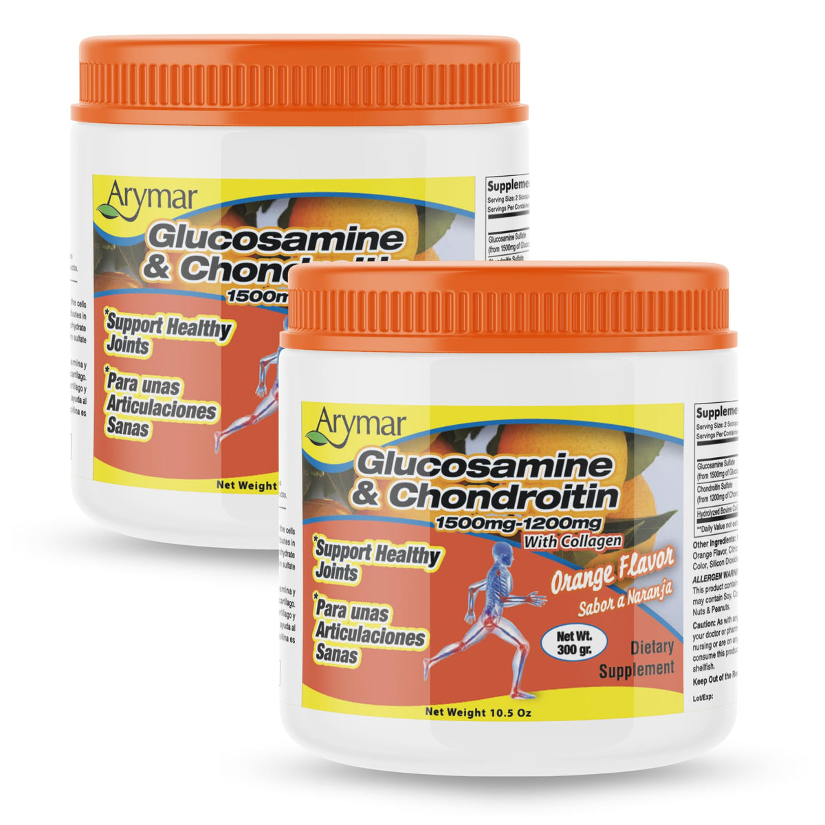 Arymar Glucosamine Chondroitin Powder front view packaging
