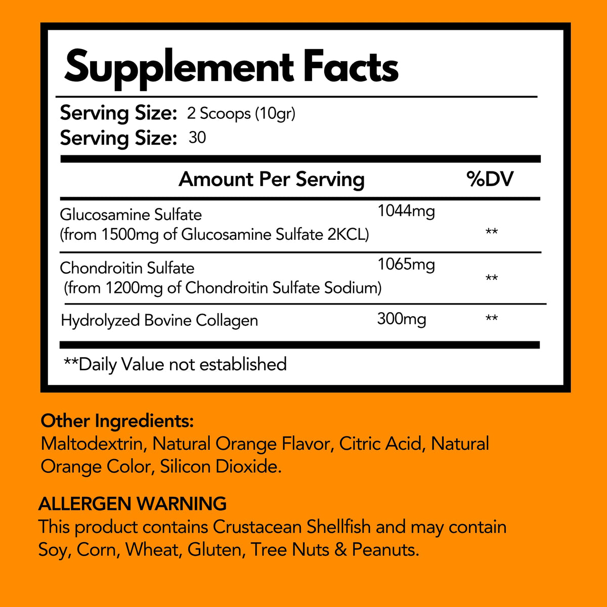 Arymar Glucosamine Chondroitin Powder mixed in a glass with water