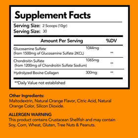 Arymar Glucosamine Chondroitin Powder mixed in a glass with water